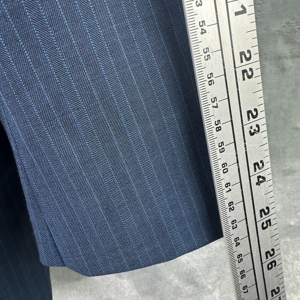 Canali Blue Pinstripe Wool Blazer Jacket Men's 54 EU (44R) Made in Italy* - Picture 7 of 14